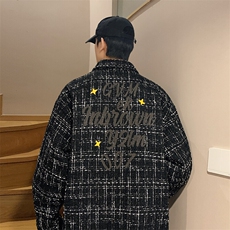 港风小香风衬衫男大码M-5XL中性情侣潮衬衫男CCS8019P45加绒P55，男装衬衫，星座227-7