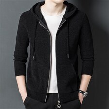 秋冬新款毛衣中年男士连帽针织开衫外套厚款毛衣男装BYH010-P165,男装针织衫/毛衣,电商B212（原钱塘6029）