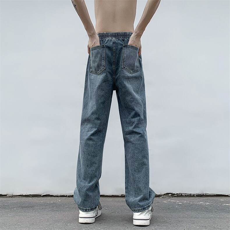 B221美式ins高街小众重工艺机能直筒工装牛仔裤LK23015-P65控88,男装牛仔裤,电商B221