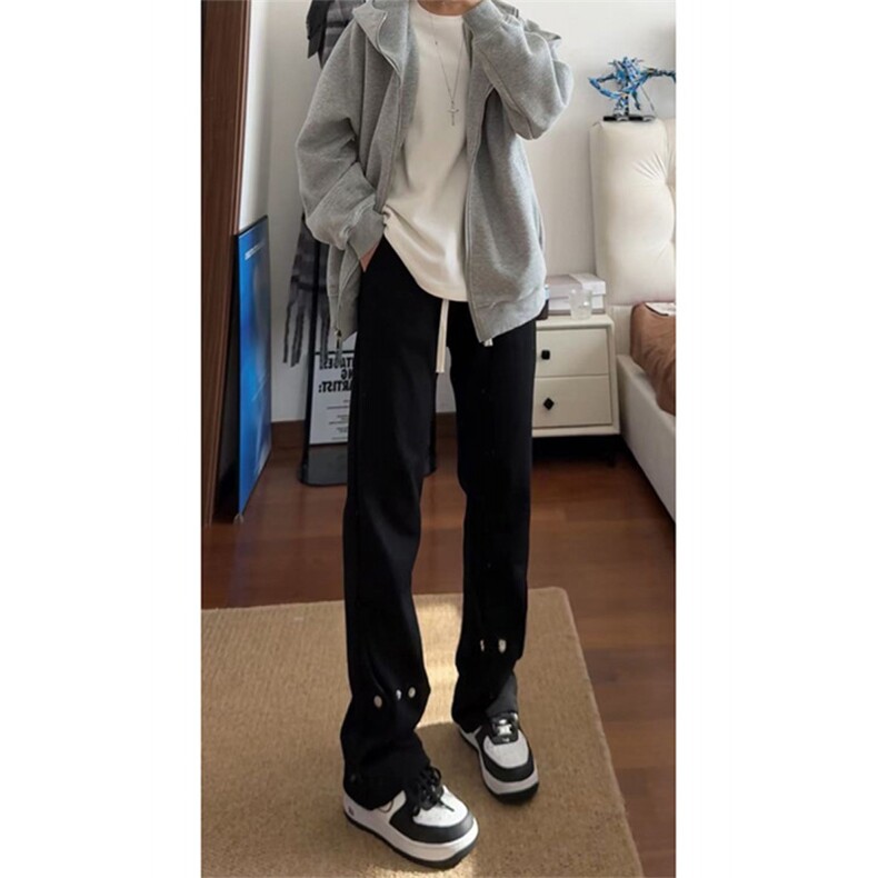 秋冬美式高街vibe运动加绒休闲卫裤货号K2485特P4578加绒P60,男装休闲裤,电商A063