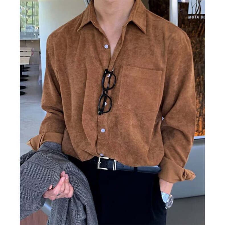 衬衫男士长袖痞帅潮春秋轻熟风休闲上衣dk垂感内搭衬衣C1127，男装衬衫，星座1116A（原606A-3）