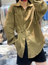 2022秋季新款时尚百搭修身休闲宽松显瘦不规则衬衫，女装衬衫，L·H·X