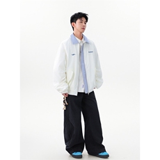miu系假两件条纹拼接翻领夹克WT2551-特P70-控138，男装夹克，星座609
