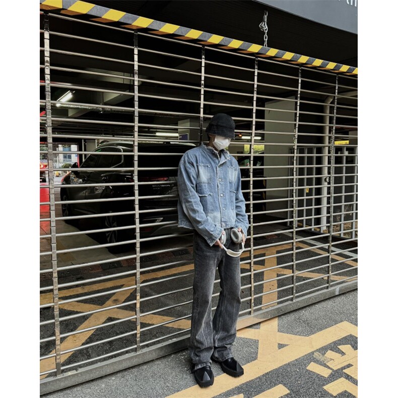 博主风cleanfit牛仔外套男美式复古毛边夹克JK2406-P80,男装夹克,星座1007（原301D）