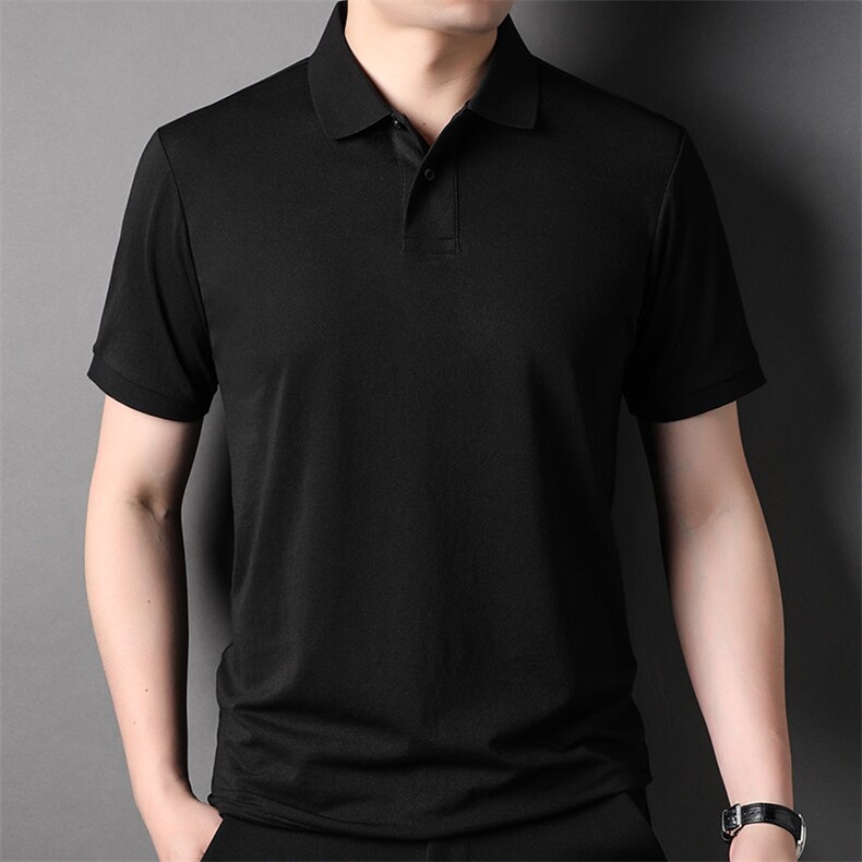 新款中青年翻领POLO衫短袖上衣商务休闲宽松潮流男装纯色半袖P48,男装T恤,钱塘6003A(原)4033A