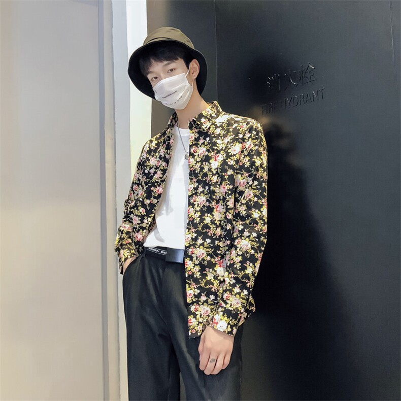 时尚新款男士花衬衫潮长袖休闲衬衫228-CS11-P30,男装衬衫,星座228