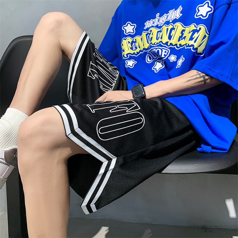2023夏季港风大码字母织带美式篮球裤短裤五分裤DK36P38控48,男装休闲裤,四季星座806