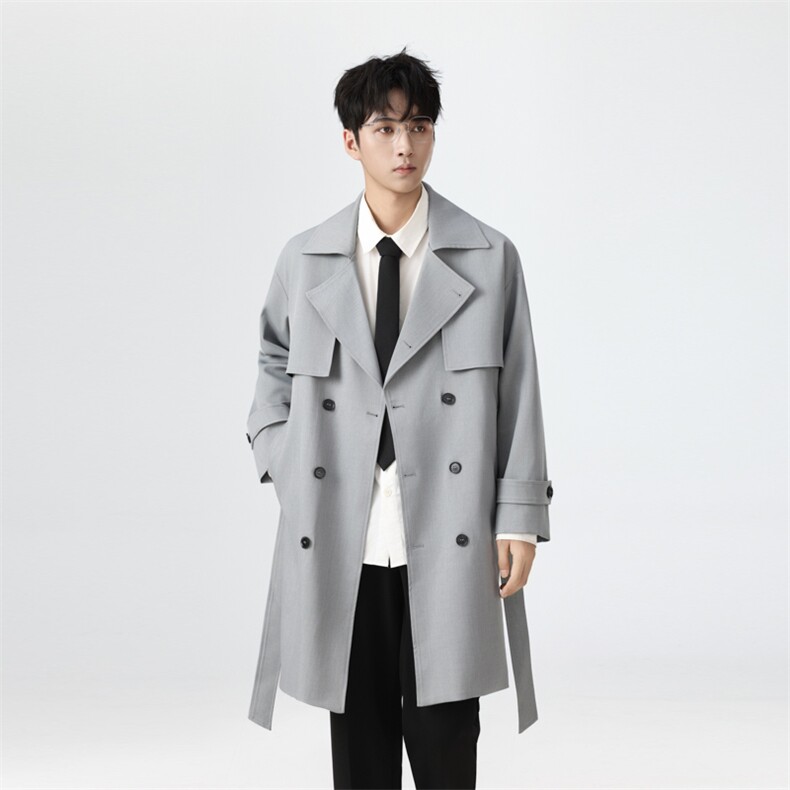 秋季英伦风韩版宽松中长款潮风衣外套FY710P138控168XZ402-2货足图片
