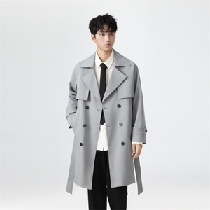 秋季英伦风韩版宽松中长款潮风衣外套FY710P138控168XZ402-2货足图片