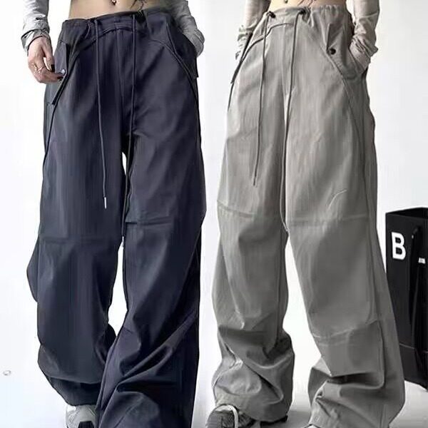 复古街头女装高街辣妹工装裤女设计感降落伞裤休闲裤，女装休闲裤，星座1210-1