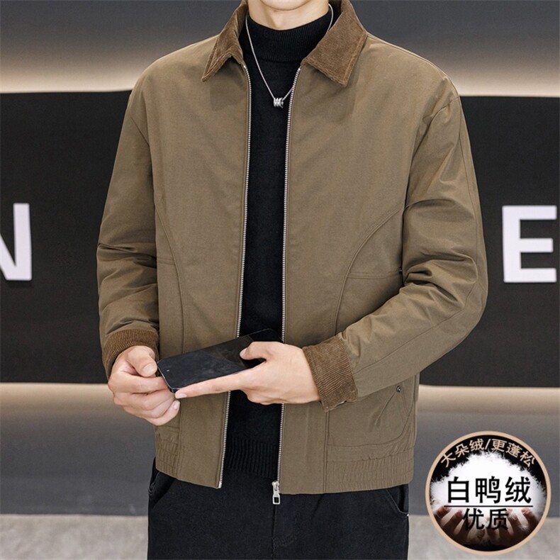 男潮牌短款羽绒服2025新款痞帅翻领夹克外套,男装夹克,星座914