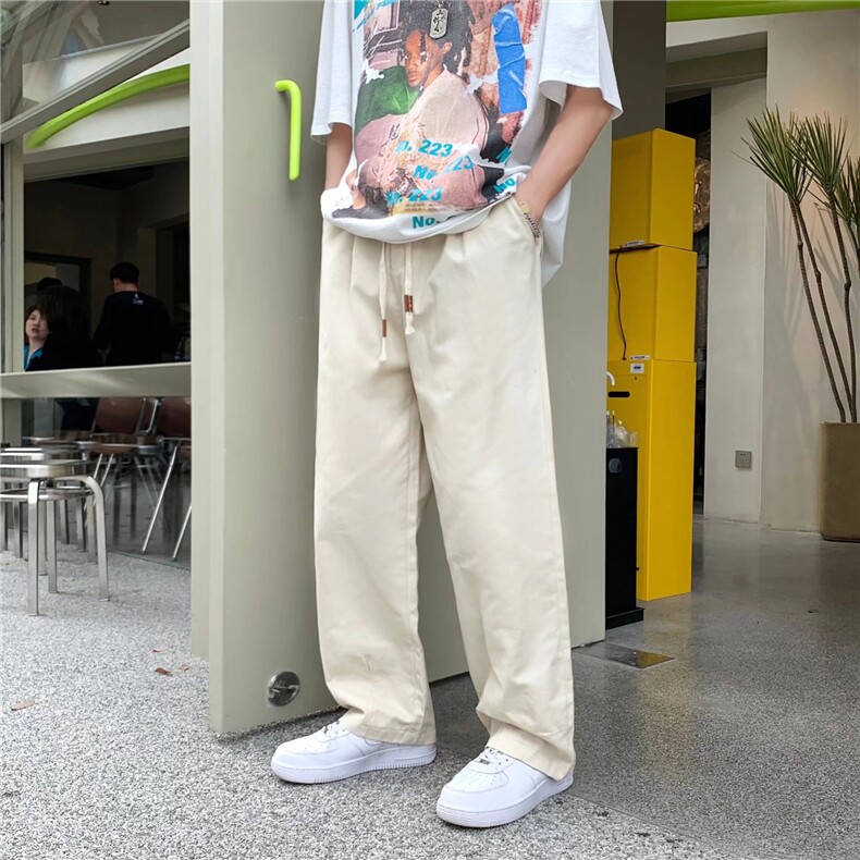 高街小众裤子男春秋款潮牌直筒宽松运动纯棉工装裤RK67P35图片