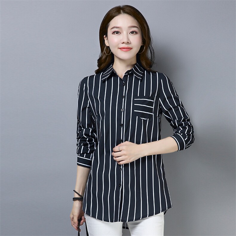 衬衫2021年秋季潮流简约个性显瘦修身百搭长袖拼接POLO领，女装衬衫，曼沙奕珂