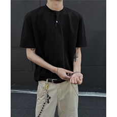 简约风纯色V领百搭T恤男1211-P35，男装T恤，电商A071