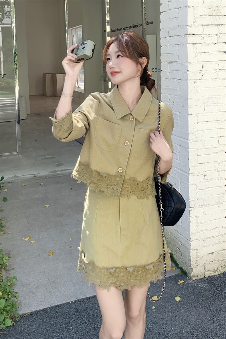 秋季半身裙短外套时尚两件套女,女装套装/套裙,秋水欣儿