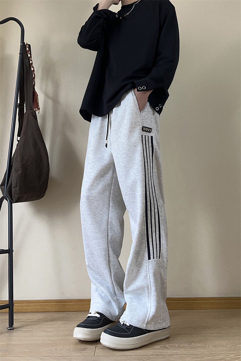 A178秋冬季新款三条杠卫裤直筒宽松潮牌裤子K2837P45限价65,男装休闲裤,电商A178