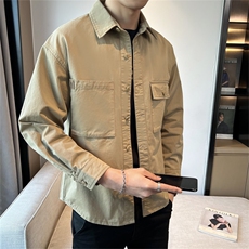 2025春季新款工装休闲衬衫式纯棉上衣外套翻领夹克男JK102-P89，男装夹克，电商A413
