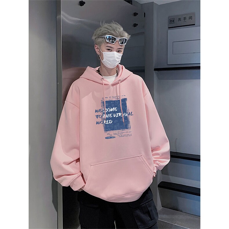 潮牌新款字母印花wlcm-4526仿棉连帽特批35控59,男装卫衣,星座605(原A050)