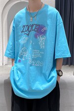 夏季新款港风男女创意字母印花200克纯棉T恤短袖T05P25，男装T恤，电商A161-2