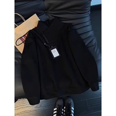 美式斜拉链卫衣男新款小众设计感长袖T恤cleanfit打底L33811-P38，男装T恤，星座1008