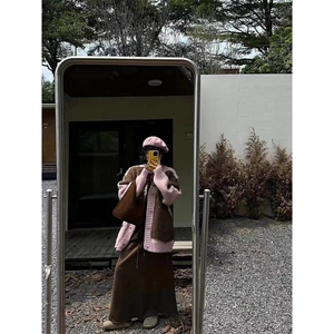 秋冬复古潮牌高街慵懒风宽松休闲拼色开衫毛衣男女v领外套上衣潮图片
