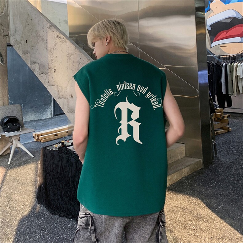 华夫格背心直播高品质重磅220克R印花HB773-P25控38,男装背心/马甲,星座508（原C305）