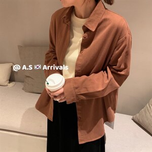 韩系秋装彩色百搭衬衫图片