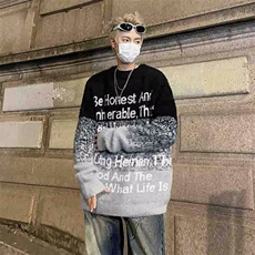 美式圆领毛衣男慵懒风休闲针织衫L002P50，男装针织衫/毛衣，星座1116-2