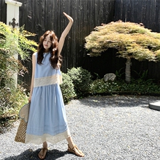 新款棉麻花边背心式上衣+花边半身裙套装2C236M103P145K198，女装套装/套裙，2C236