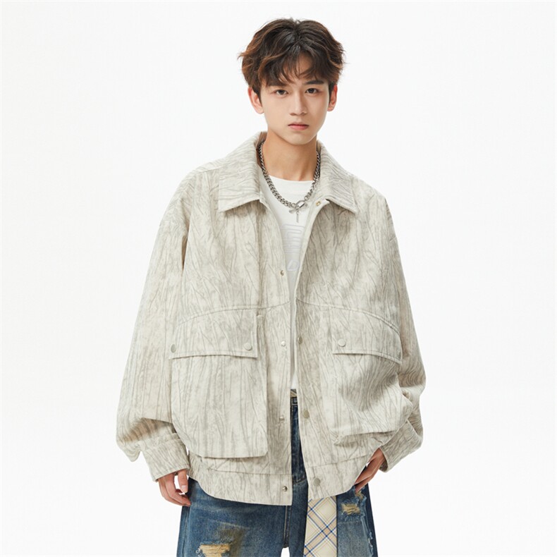 棒球服特批P70美式潮牌复古工装开衫外套男宽松休闲夹克男 SY2502图片