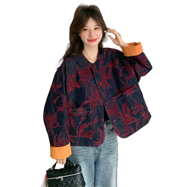 定制高级牛仔提花面料612-P175-288-牛仔上衣外套,女装短外套,2C275