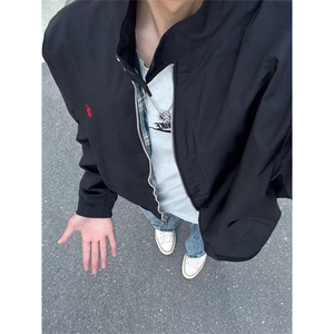 小马刺绣美式外套男款秋季高级感哈灵顿夹克短款cleanfit棒球服图片