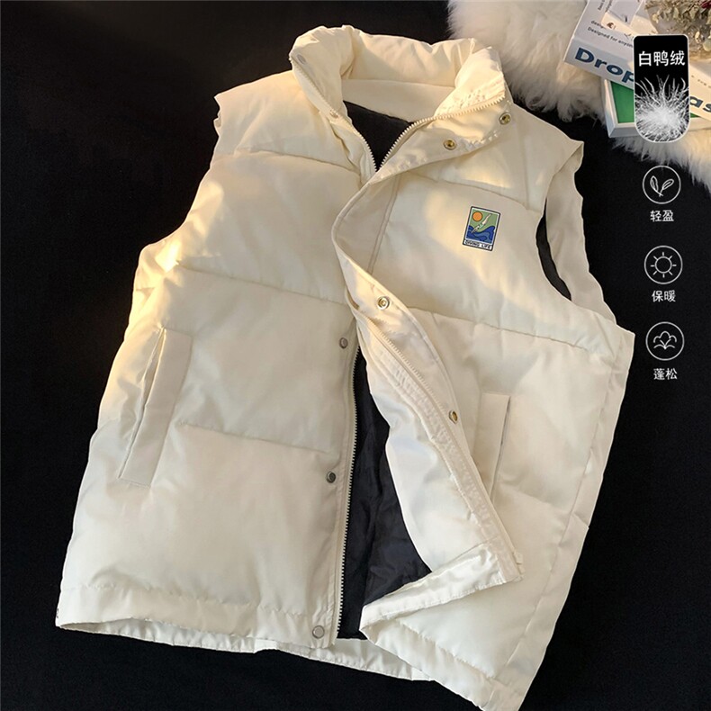 地毯23新款冬季时尚百搭印花潮流羽绒马甲外套MJ613P115控138,女装短外套,电商A268