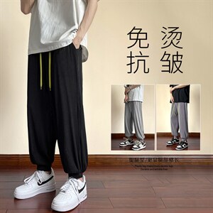 2023新冰丝抗皱顺滑百搭休闲轻薄款速干九分裤2011-特批32图片