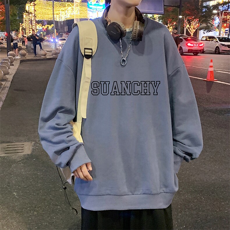 S6229-P28秋季圆领卫衣男大码韩版宽松长袖外套,男装卫衣,电商A040