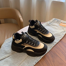 韩版新款高帮老爹鞋女2024秋季学生跑步运动厚底增高休闲鞋，女鞋休闲鞋，电商A223