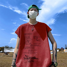 量大优供视频得物直播品230克夏季麂皮绒背心无袖T恤BJ352，男装T恤，电商A486