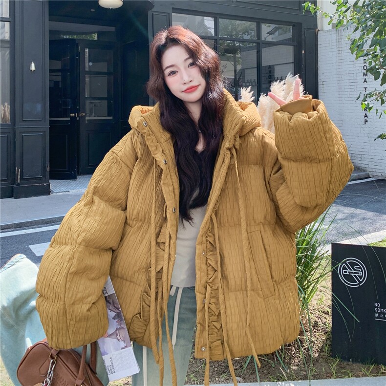 肌理感短款羽绒服女2025秋冬新款韩版轻薄小个子加厚面包服外套,女装羽绒服,2C327