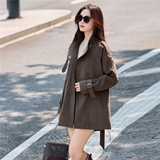 立领风衣外套女小个子秋季2025新款独特好看休闲廓形气质显瘦上衣，女装风衣，浙宝029