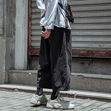 2021秋季新港风外景日系复古大码男抽绳束脚九分休闲裤K2016-P35，男装休闲裤，电商A001