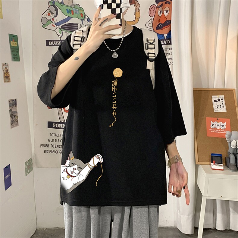 Q11013-P30春夏季七分袖t恤男大码五分袖男短袖中袖,男装T恤,电商A040