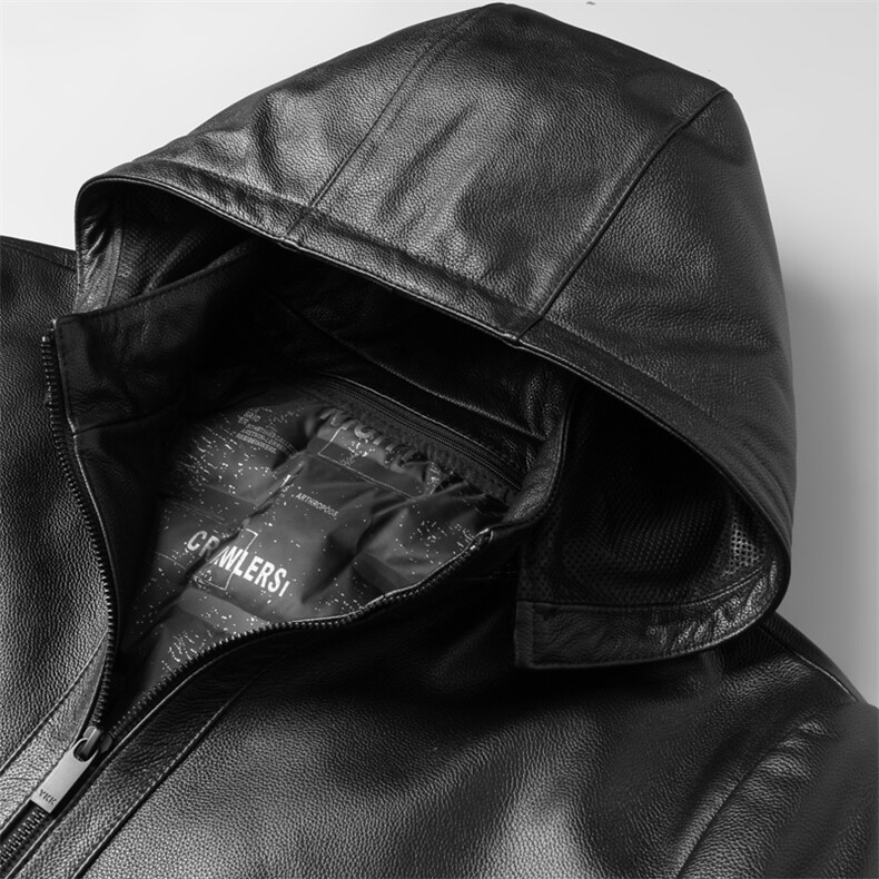 秋冬新款海宁真皮羽绒服男牛皮外套连帽可脱卸内胆一衣两穿P650,男装羽绒服,电商B360A（原721A）