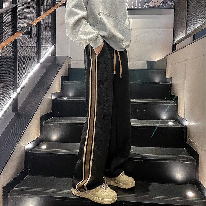 休闲裤男士韩版潮流高街帅拼色百搭宽松2024秋冬ins长裤K5773-P33,男装休闲裤,星座412-2