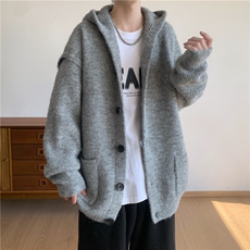 现货高品质连帽加厚羊毛针织衫外套毛衣开衫W8601-特P75，男装针织衫/毛衣，星座1212