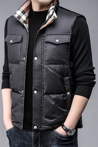 B6901白鸭绒90绒冬季新款立领中青年男士时尚百搭羽绒服马甲图片