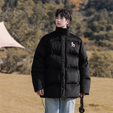 字母刺绣灯芯绒麻花条冬季纯色棉衣棉服外套男XMY2312-P115控158，男装棉衣，电商B370