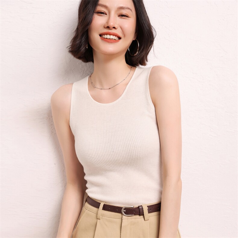 女士精纺吊带秋冬新款洋气时尚百搭显瘦内搭打底吊带,女装背心吊带,艾巧羊绒