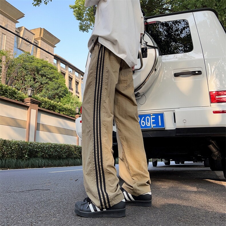 港风大码日系复古条纹阔腿休闲裤长裤男insXZ213-SG8926-P60控78,男装休闲裤,星座213