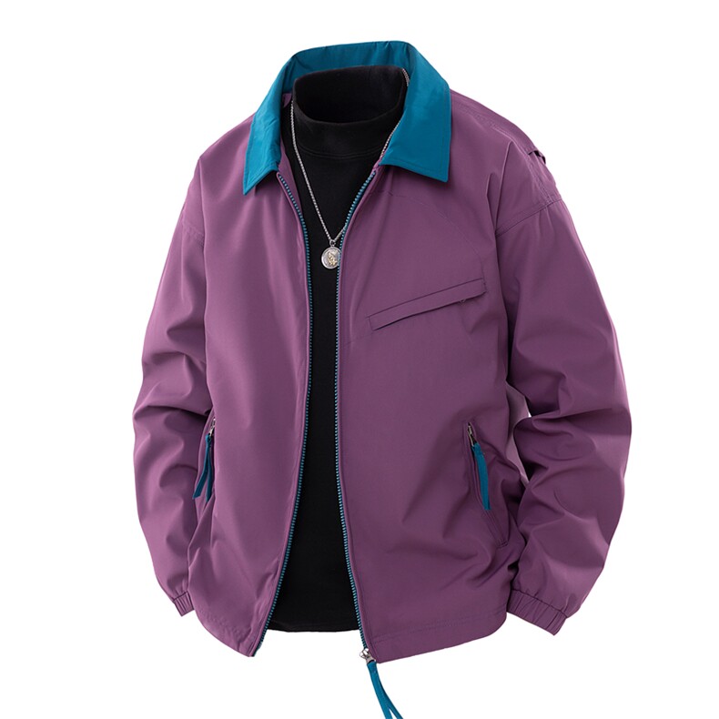 新款户外夹克男撞色翻领外套DSA157B-JK2501-P65，男装夹克，电商A157B