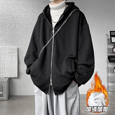 现货WY5528-P75特大码中性超厚北极绒双拉链开衫外套，女装短外套，电商D232